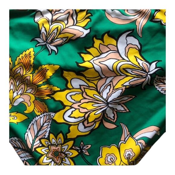 Gibson Latimer NWT Side Cinched Drawstring Green Yellow Tan White Floral Prt XL - Picture 5 of 10